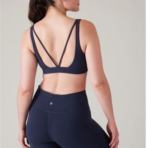 Athleta Exhale Sports Bra in Navy